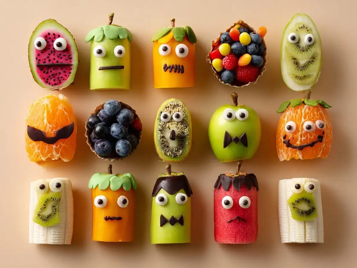 spooky fruit snacks preparation steps