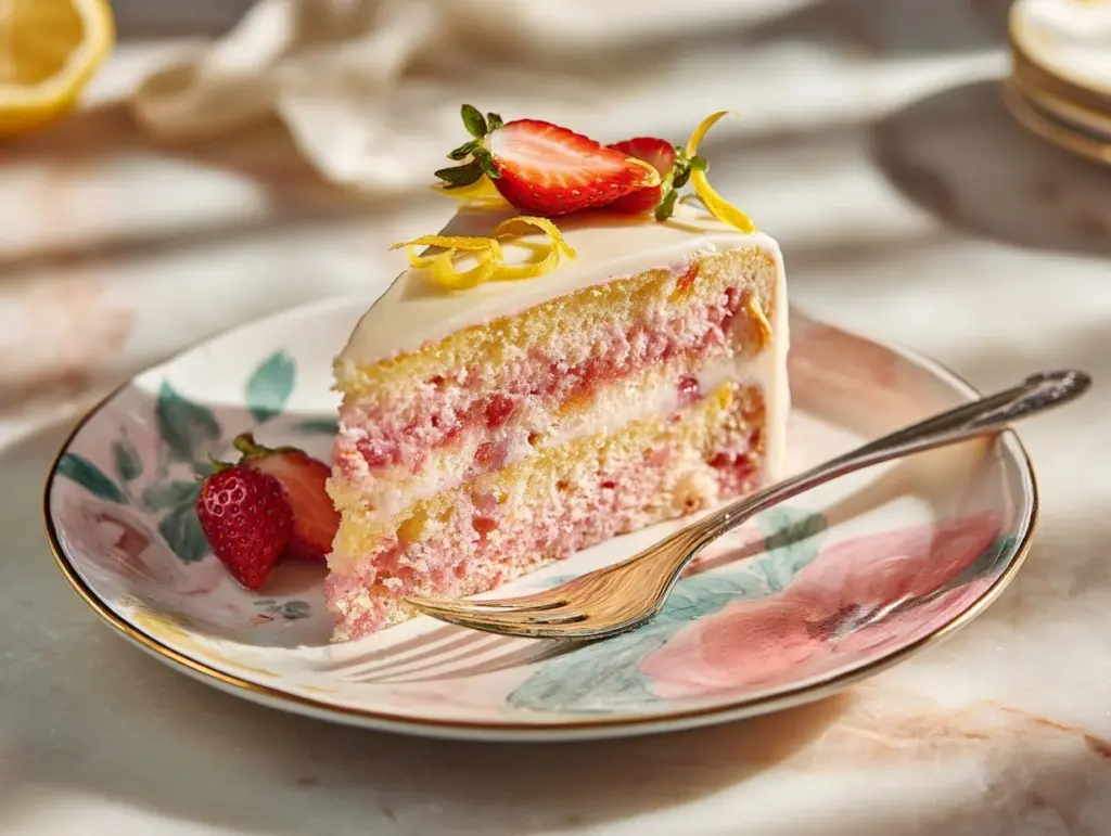Strawberry Lemonade Layer Cake - featured image