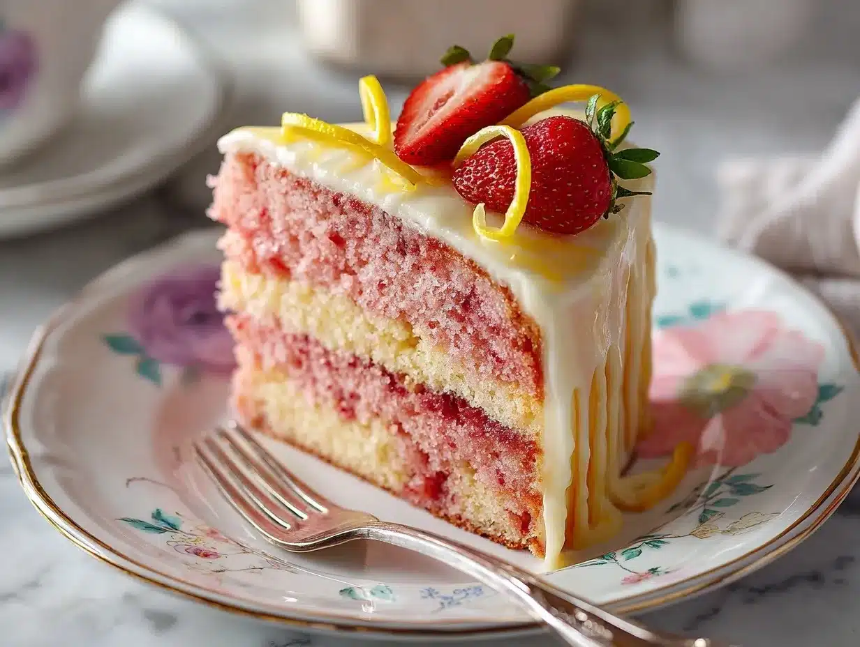Strawberry Lemonade Layer Cake preparation steps