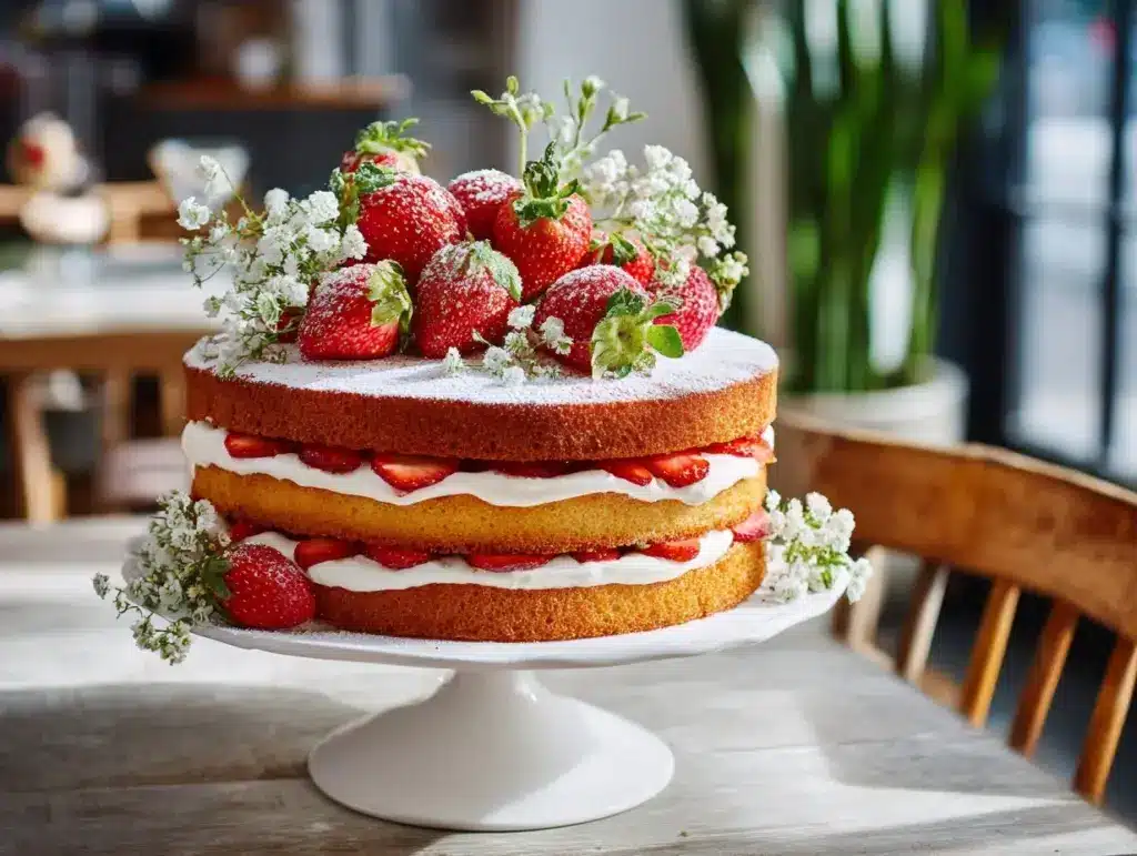 Strawberry Shortcake Layer Cake - featured image