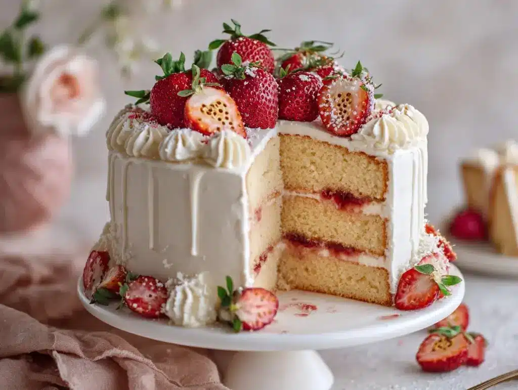 Strawberry Shortcake Layer Cake - featured image