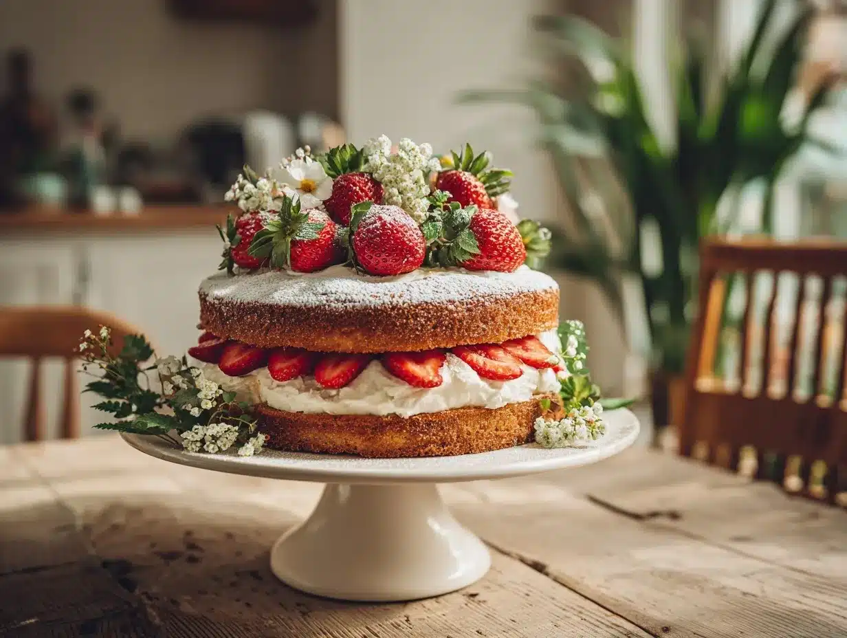 Strawberry Shortcake Layer Cake preparation steps