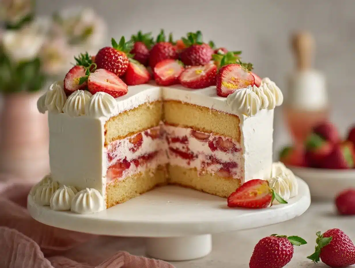 Strawberry Shortcake Layer Cake preparation steps