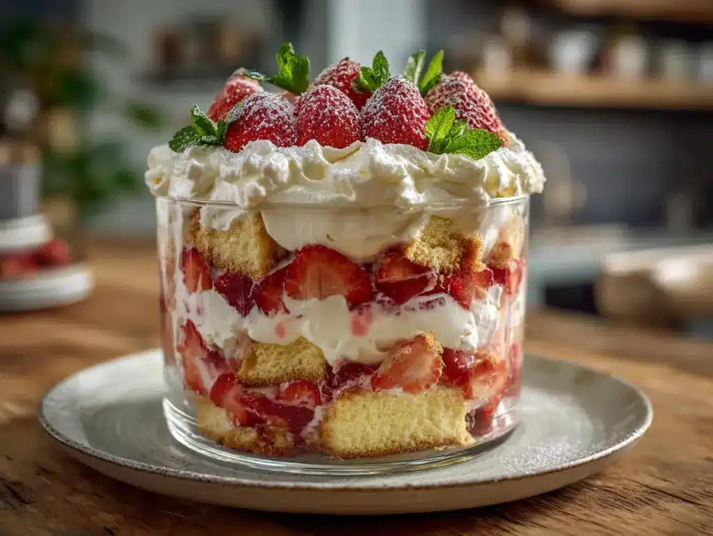 strawberry shortcake trifle - featured image