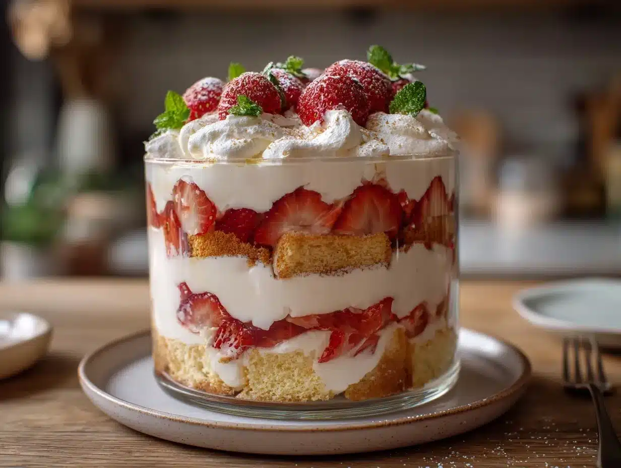 strawberry shortcake trifle preparation steps