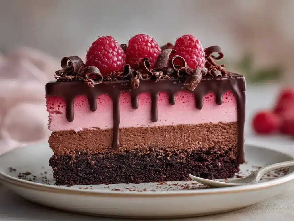 Triple Chocolate Raspberry Mousse Cake - featured image