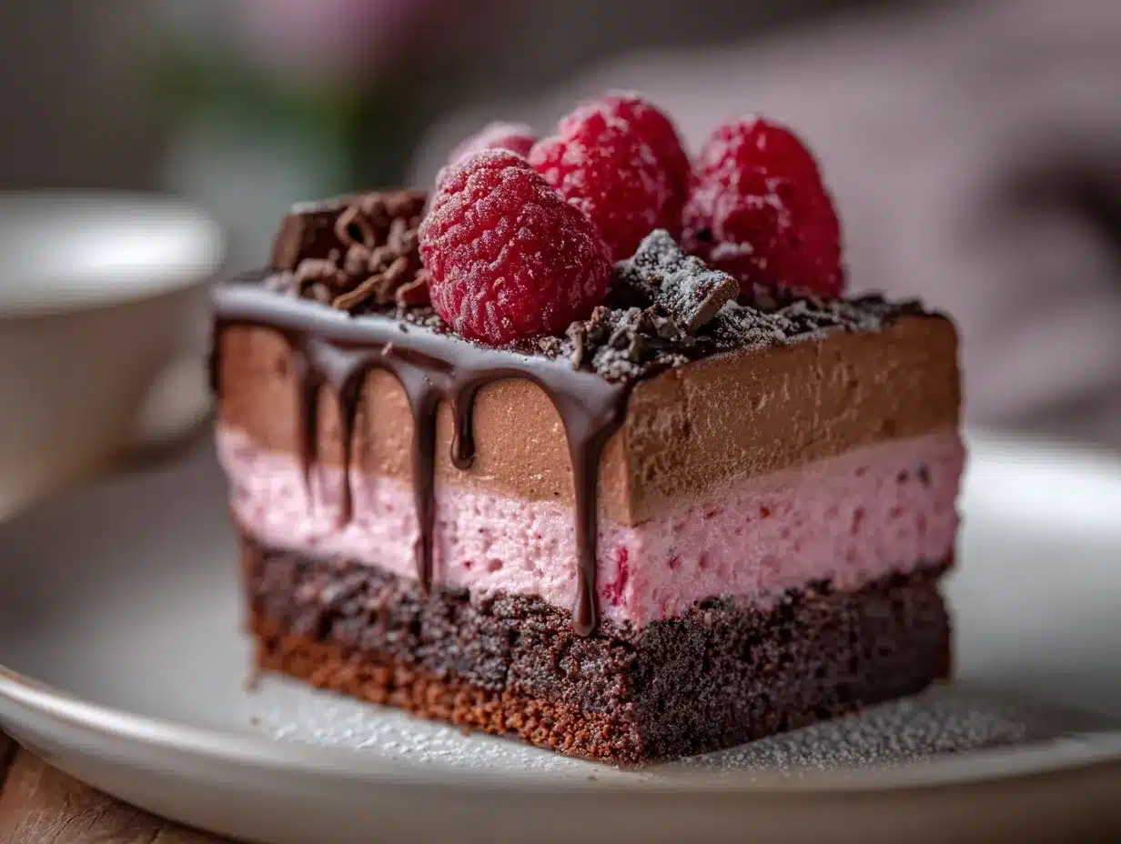 Triple Chocolate Raspberry Mousse Cake preparation steps