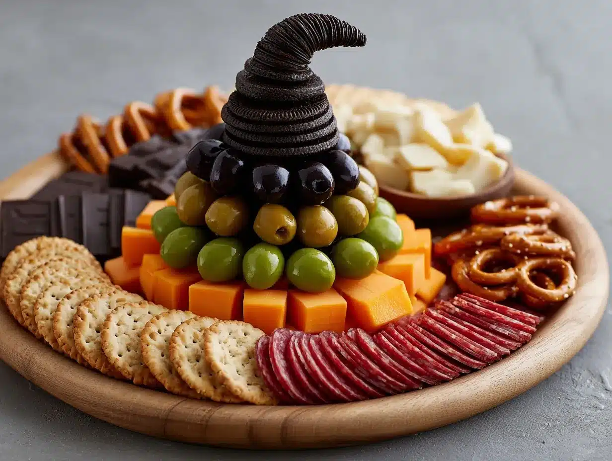 witch hat snack board preparation steps