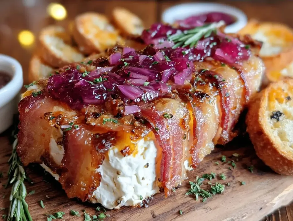 bacon goat cheese log - featured image