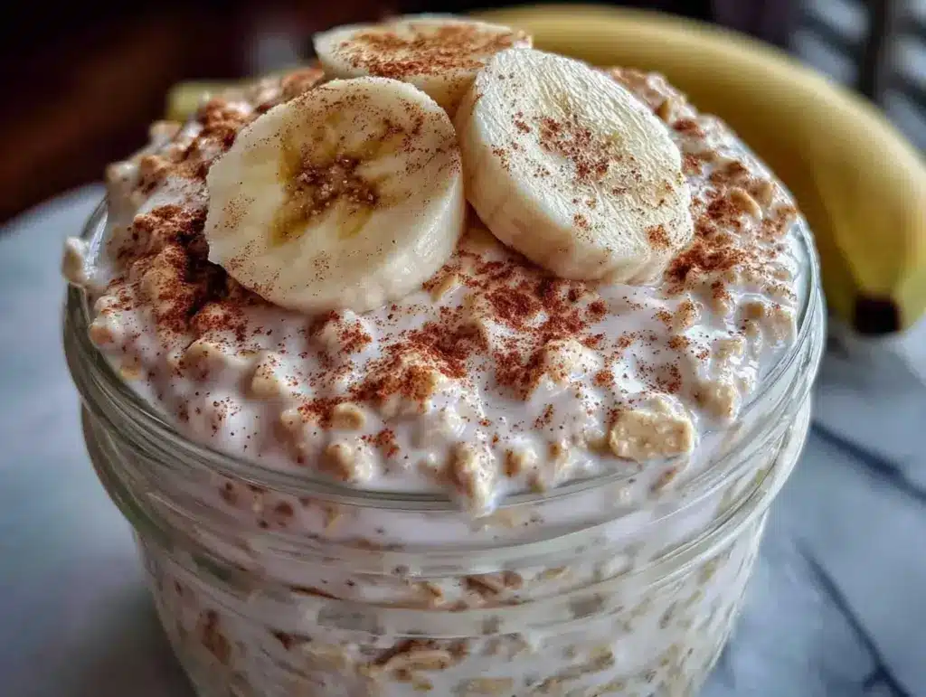 banana bread overnight oats - featured image