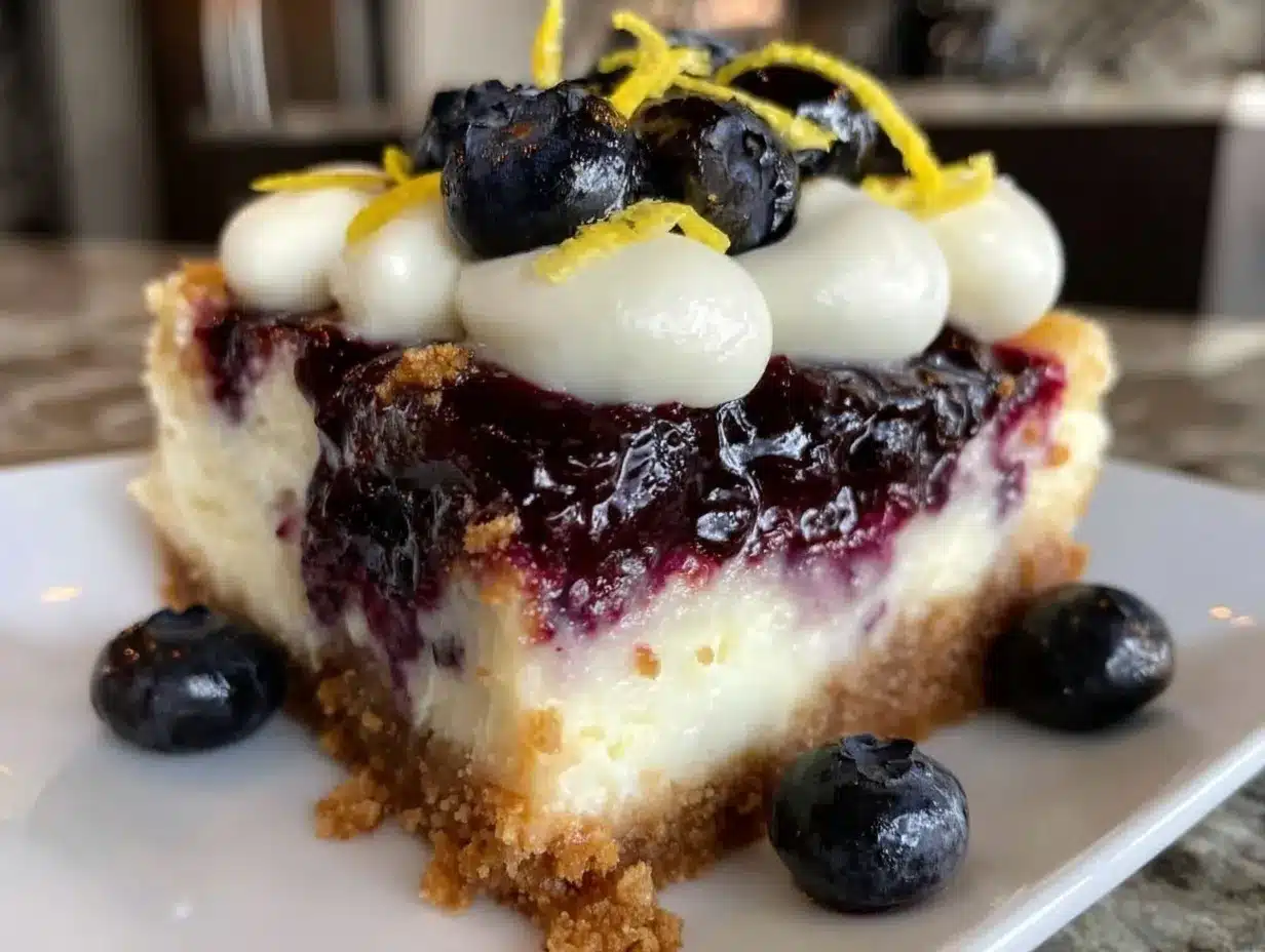 blueberry lemon cheesecake bars preparation steps