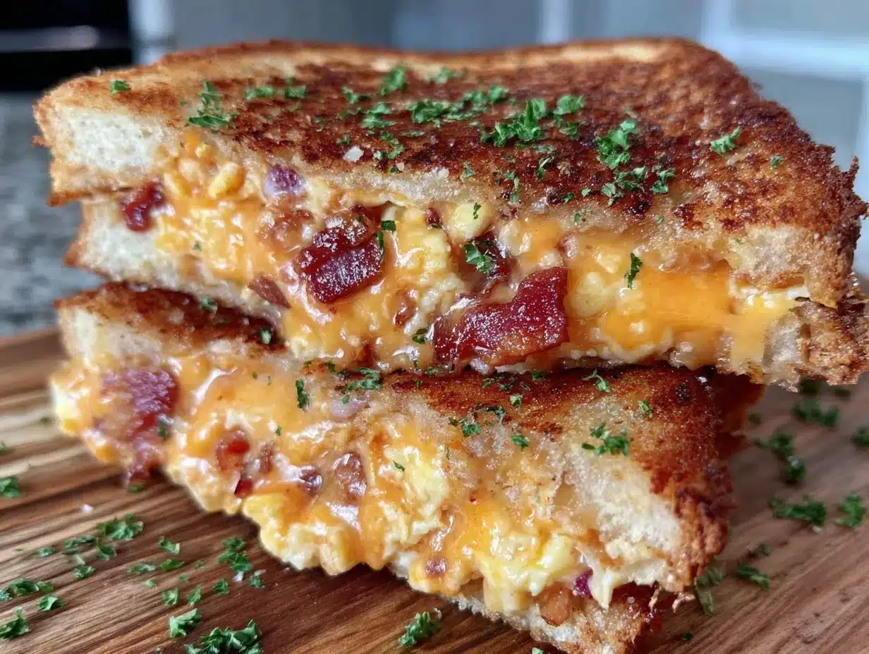 breakfast grilled cheese preparation steps