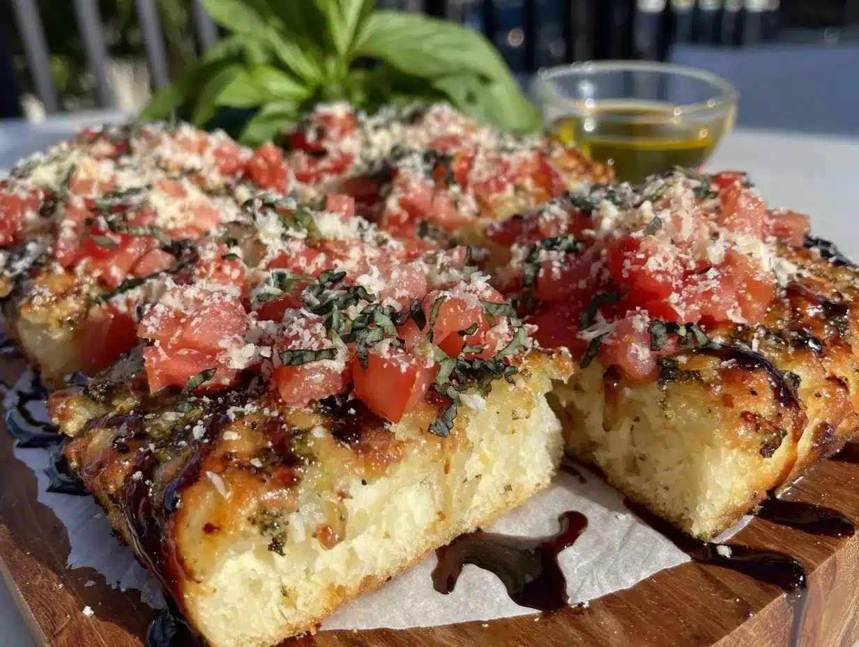 bruschetta flatbread pizza preparation steps