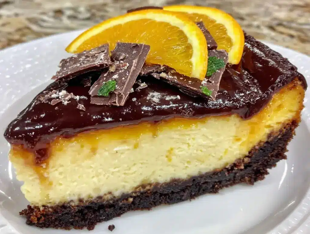 chocolate orange cheesecake - featured image