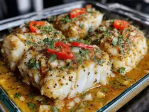 coconut curry baked cod - featured image