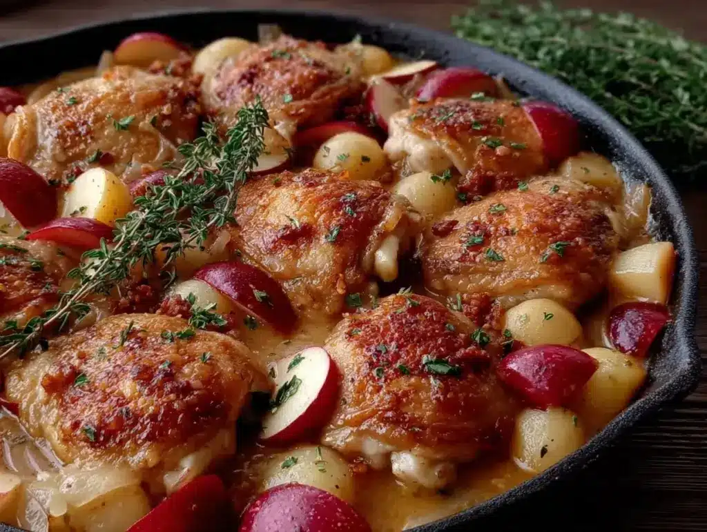 creamy apple cider chicken - featured image