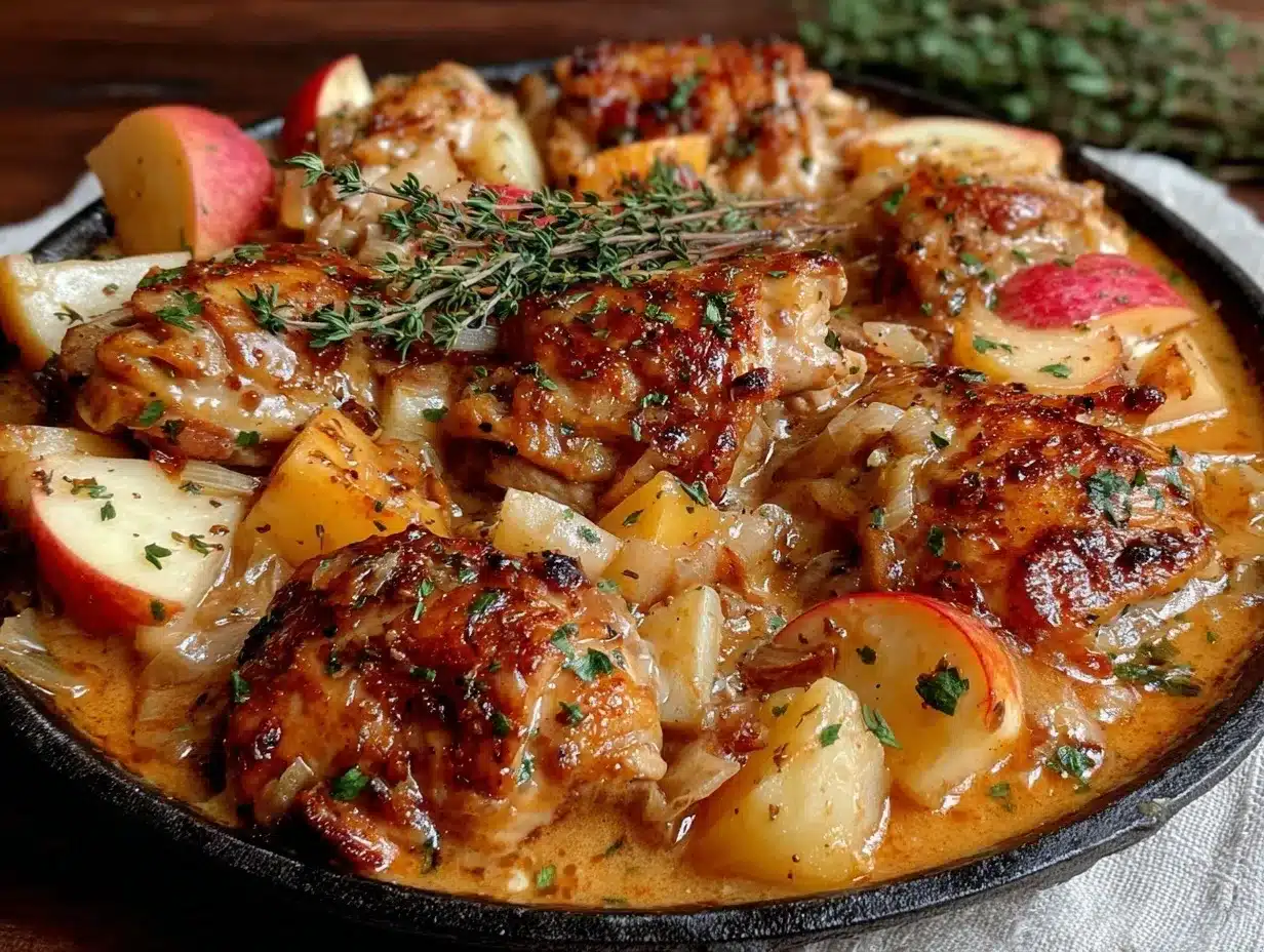 creamy apple cider chicken preparation steps