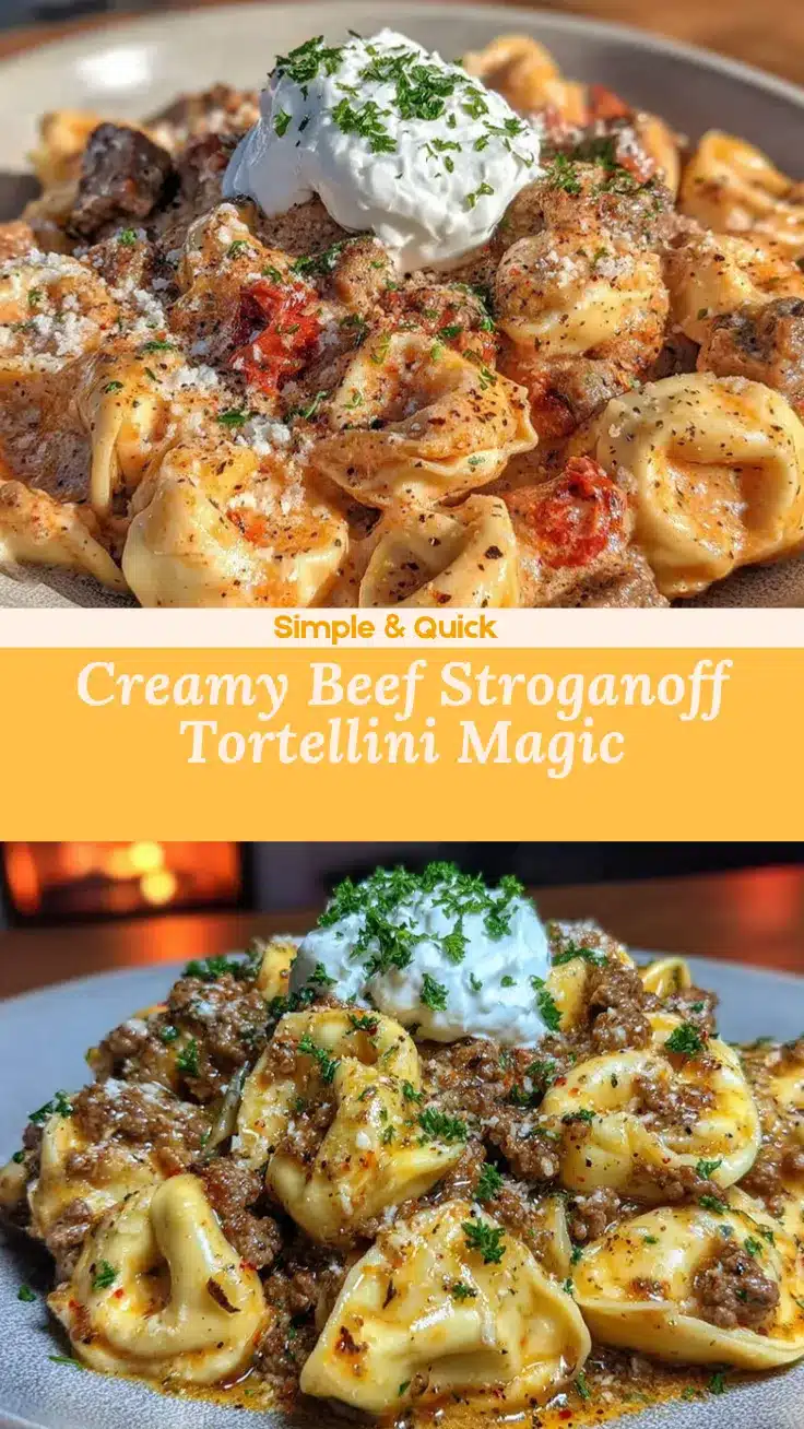 Creamy Beef Stroganoff Tortellini recipe