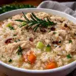 creamy chicken and rice soup - featured image