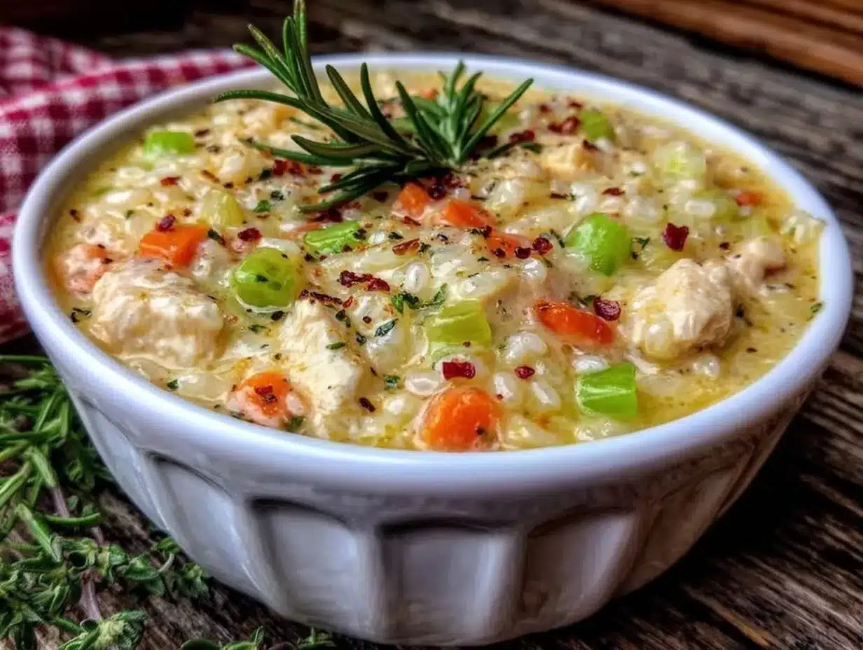 creamy chicken and rice soup preparation steps