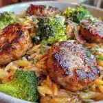 creamy chicken sausage orzo - featured image