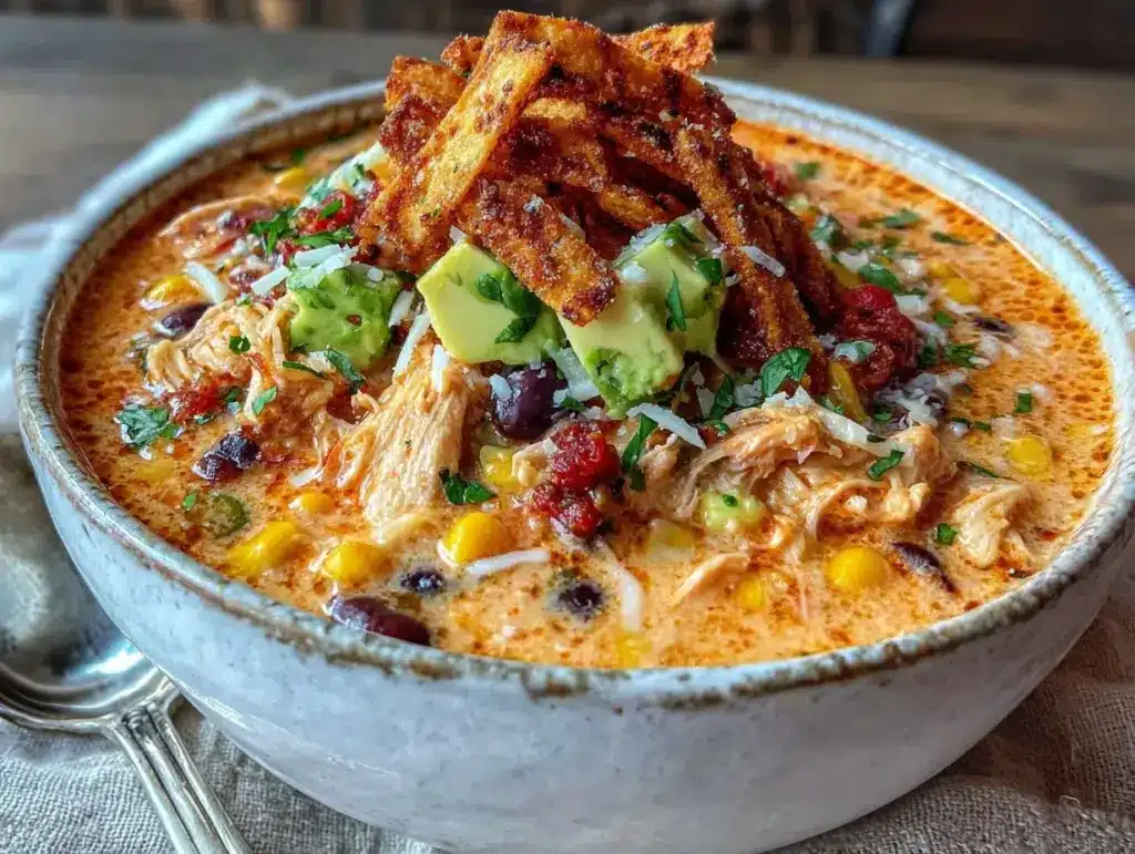 creamy chicken tortilla soup - featured image