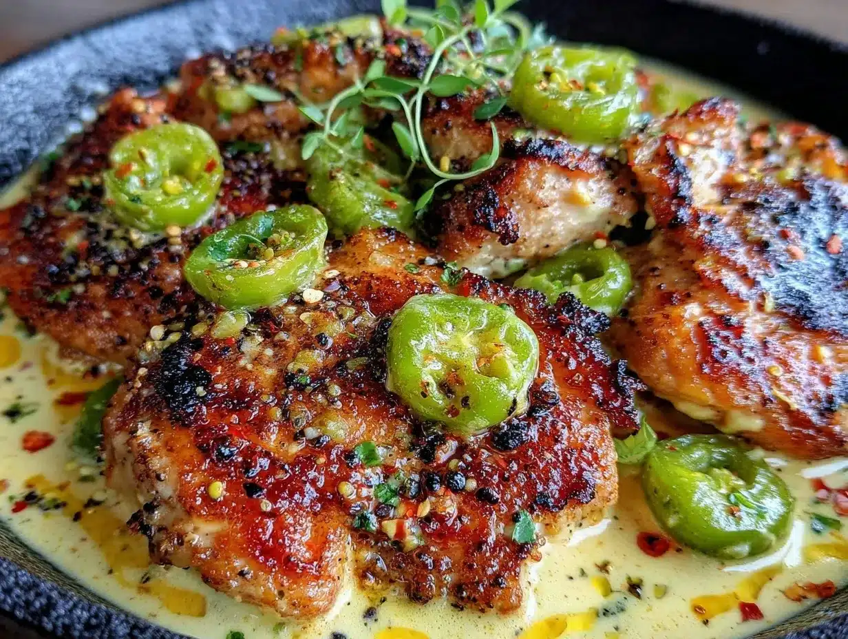 creamy pepperoncini chicken skillet preparation steps