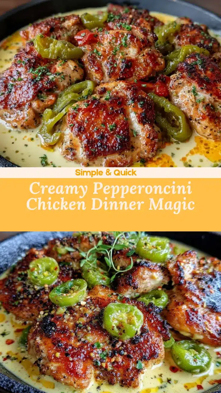 creamy pepperoncini chicken skillet recipe