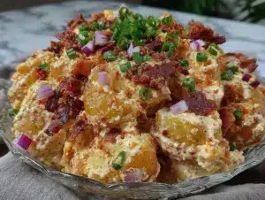 creamy steakhouse potato salad - featured image