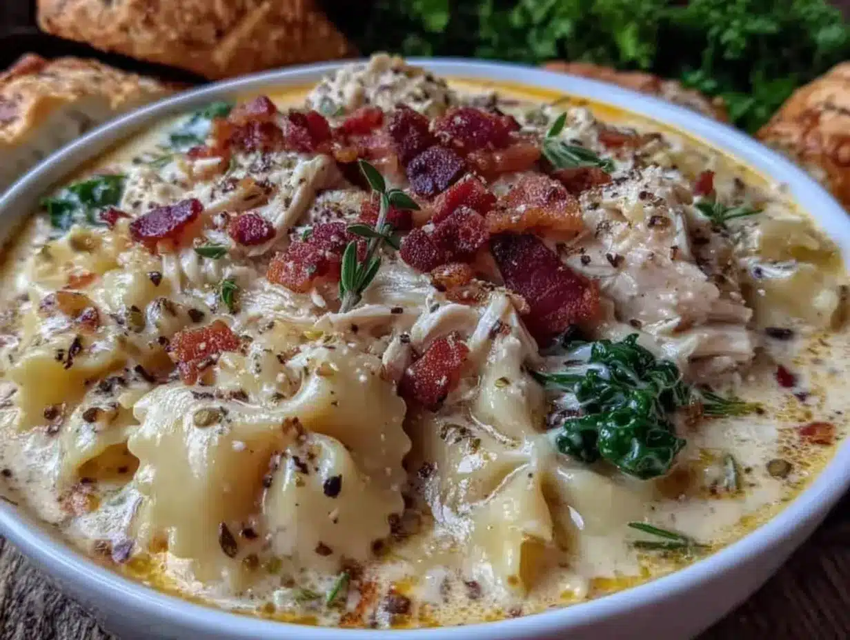 creamy white chicken lasagna soup preparation steps