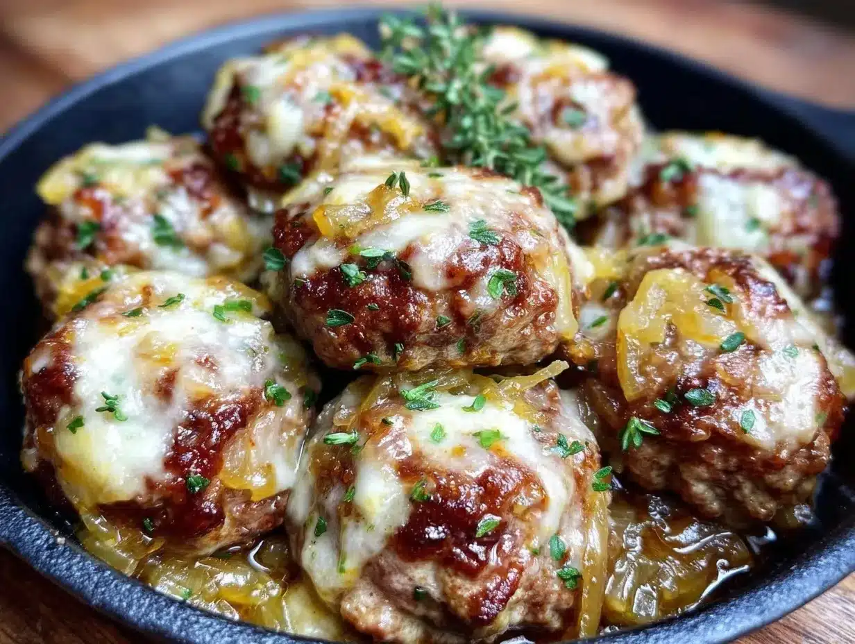 French onion meatballs preparation steps