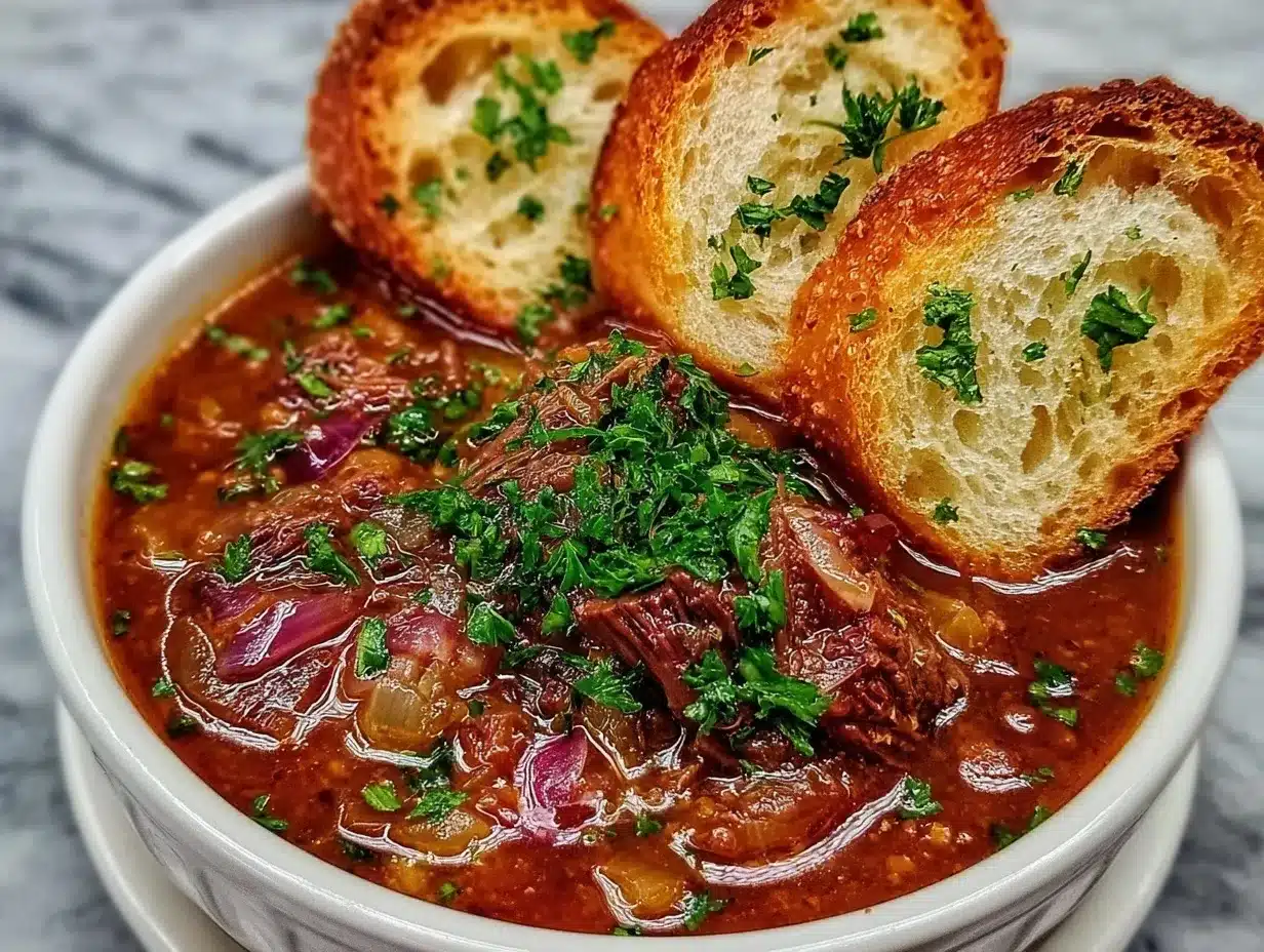 French Onion Short Rib Soup preparation steps