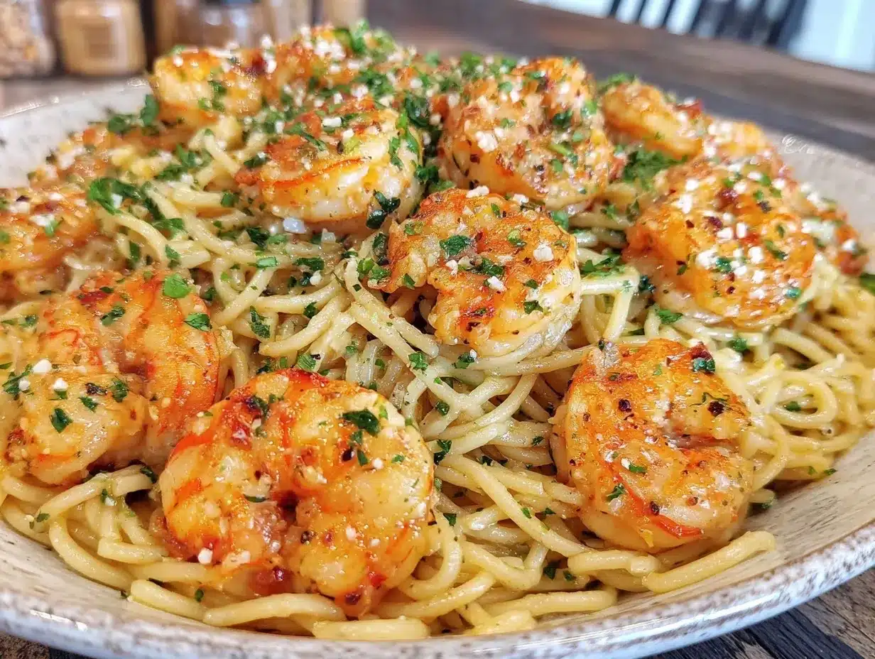 garlic butter shrimp pasta preparation steps