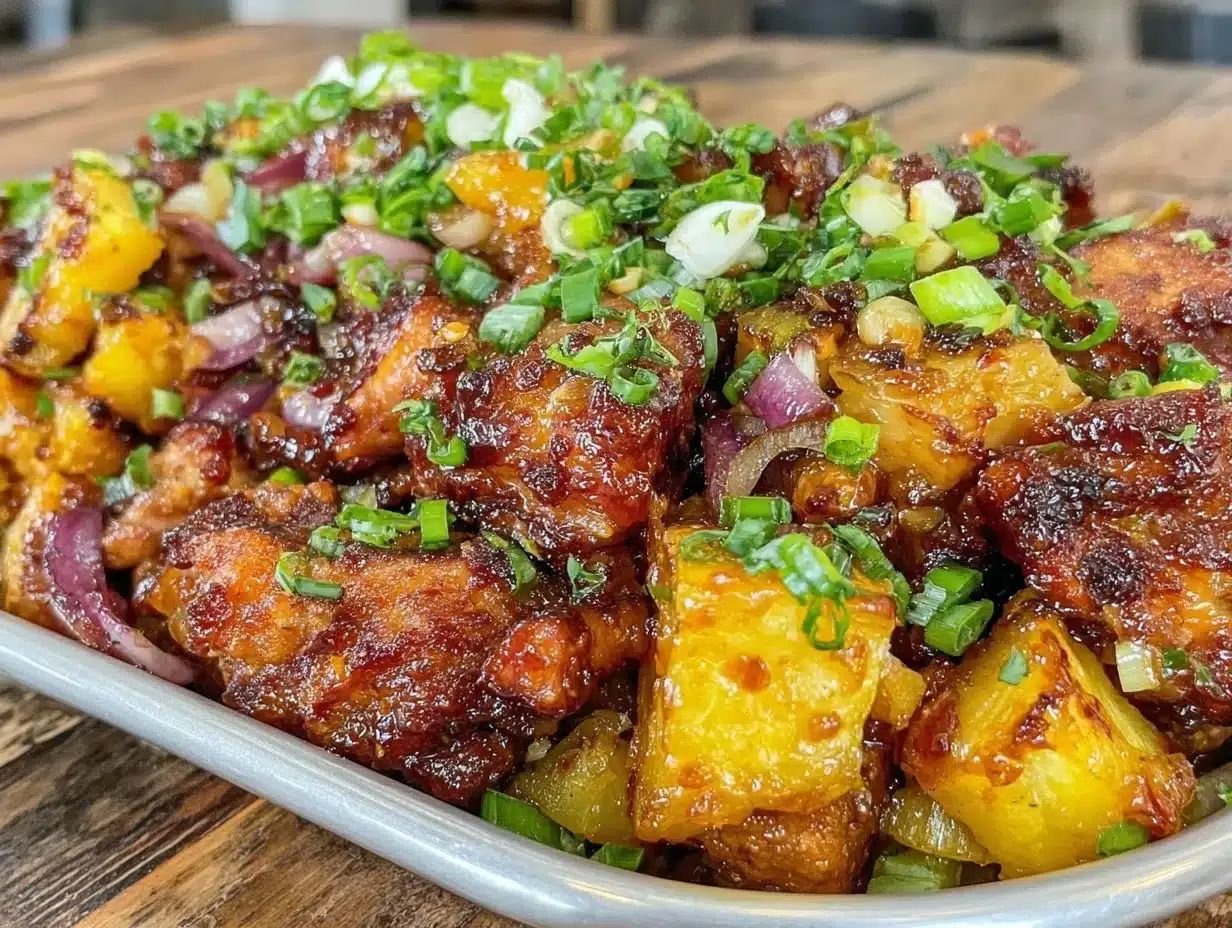 Hawaiian Chicken Sheet Pan Dinner preparation steps