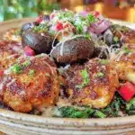 healthy chicken spinach mushroom dinner - featured image