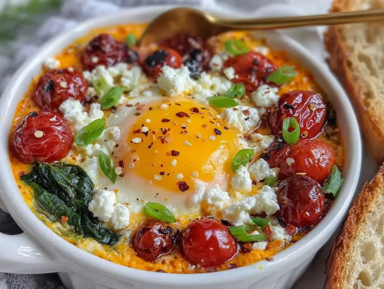 Mediterranean Baked Feta Eggs preparation steps