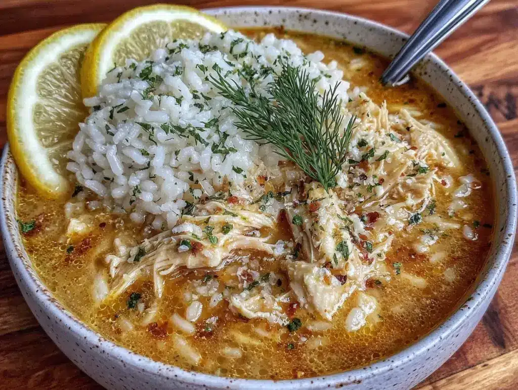 Mediterranean Lemon Chicken Soup - featured image