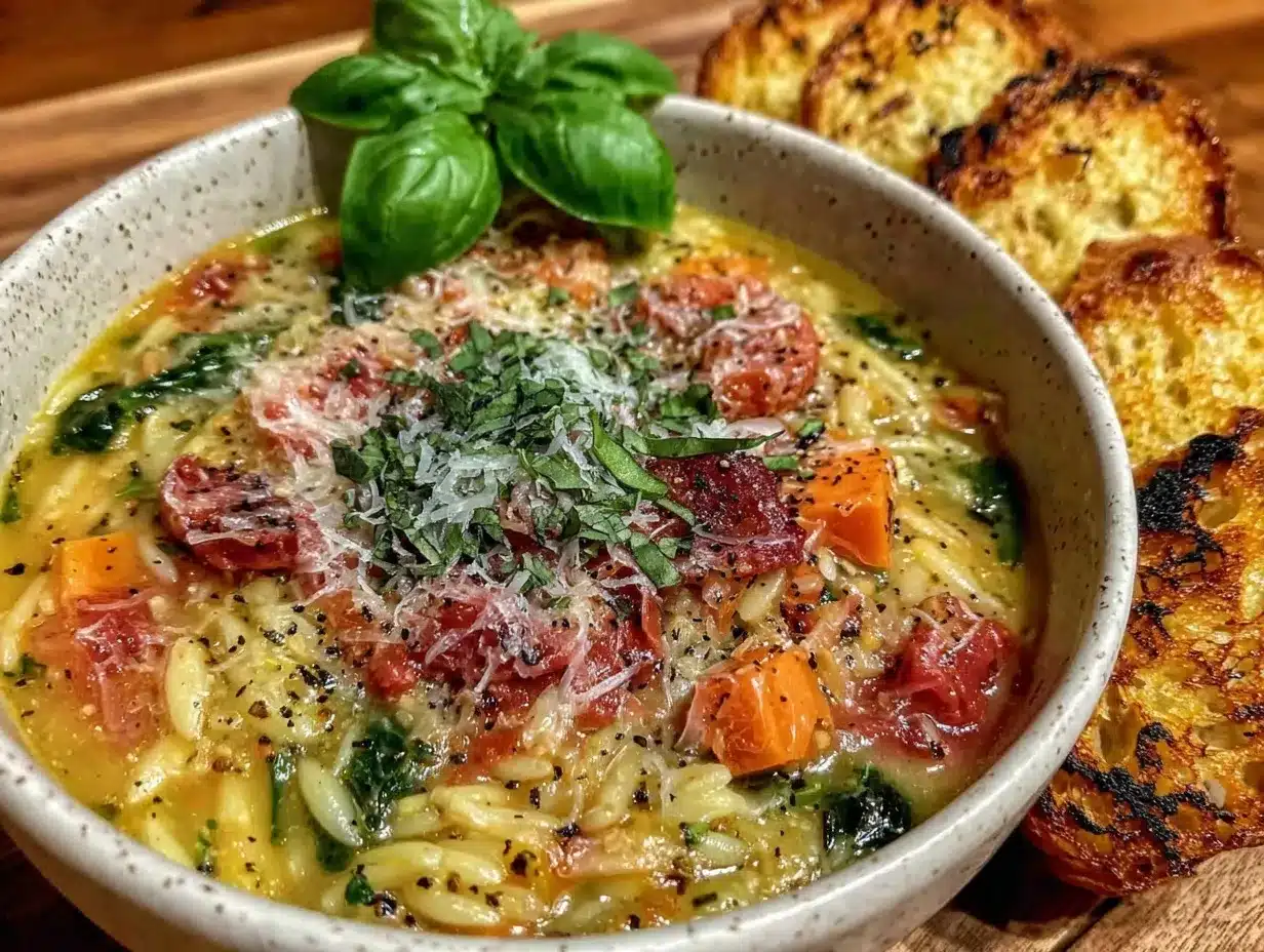 Mediterranean Orzo Soup preparation steps