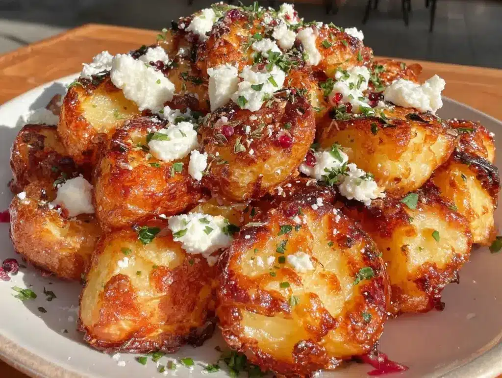 roasted potatoes with feta - featured image