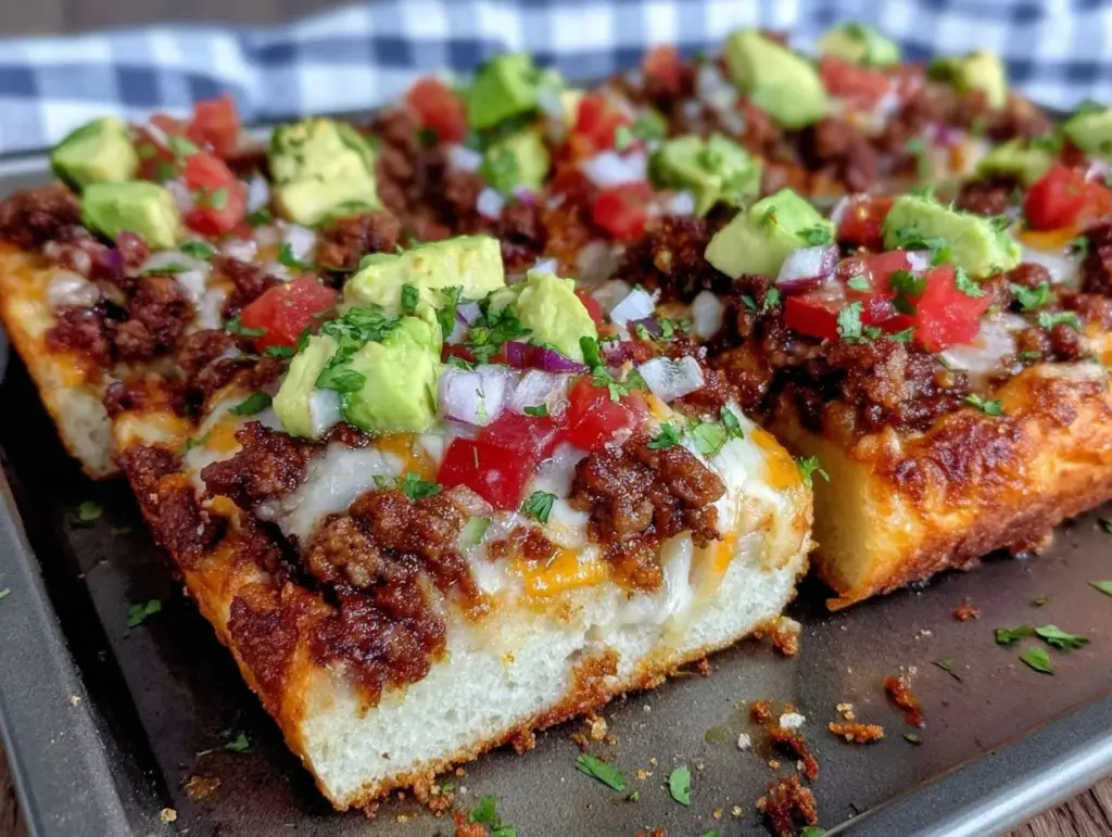 sheet pan taco pizza - featured image