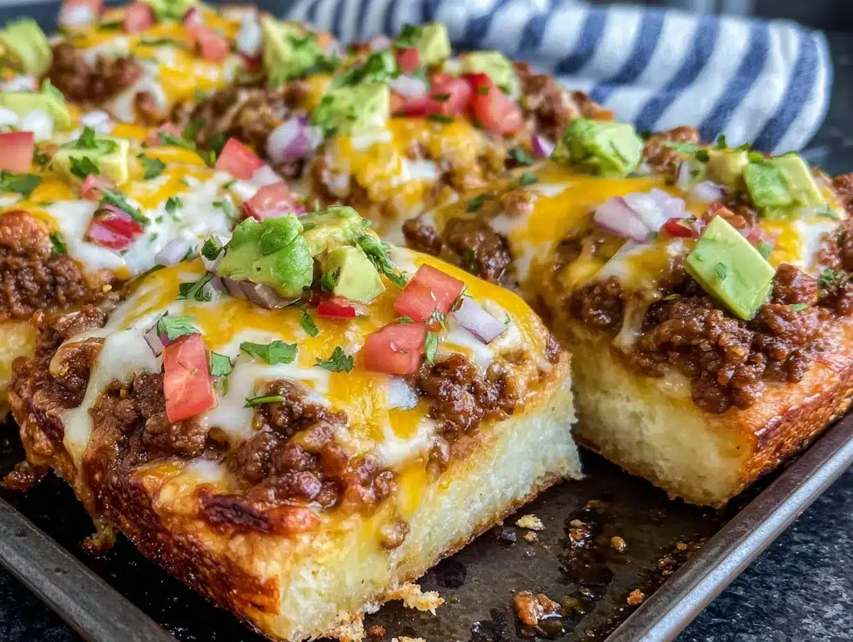 sheet pan taco pizza preparation steps
