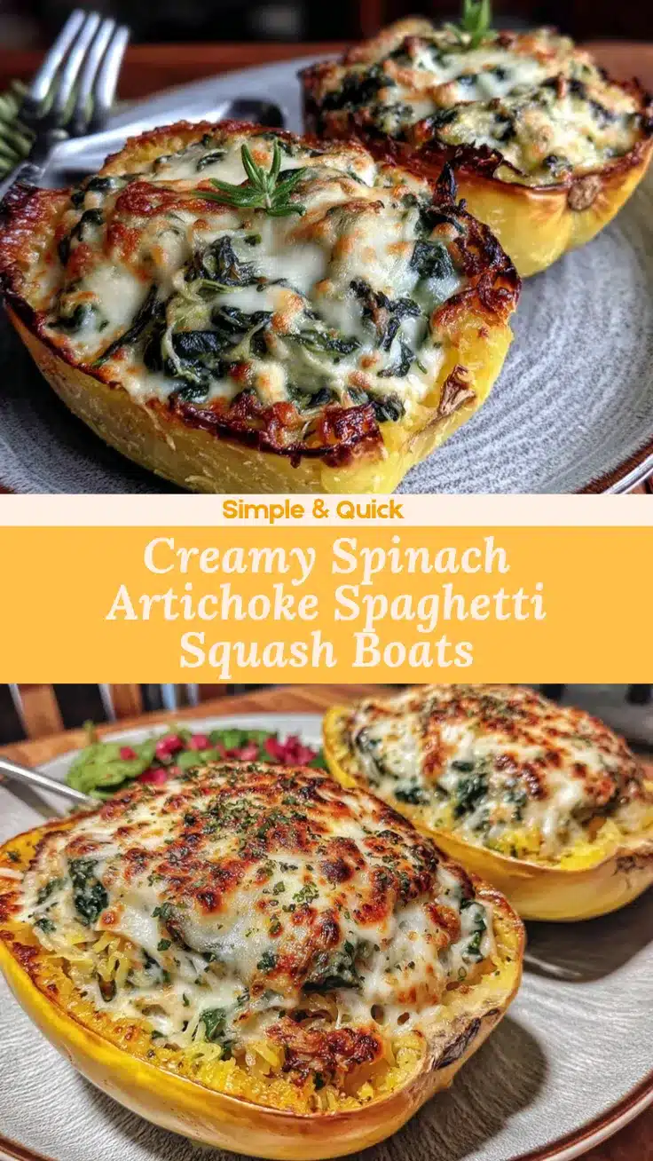 spinach and artichoke stuffed spaghetti squash recipe