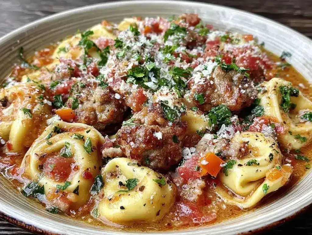 tortellini soup with sausage - featured image