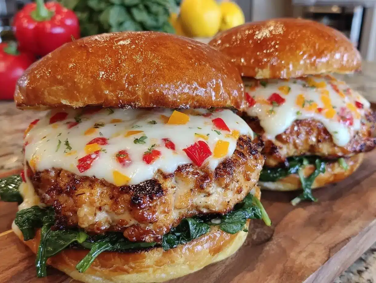 white cheddar spinach chicken burgers preparation steps