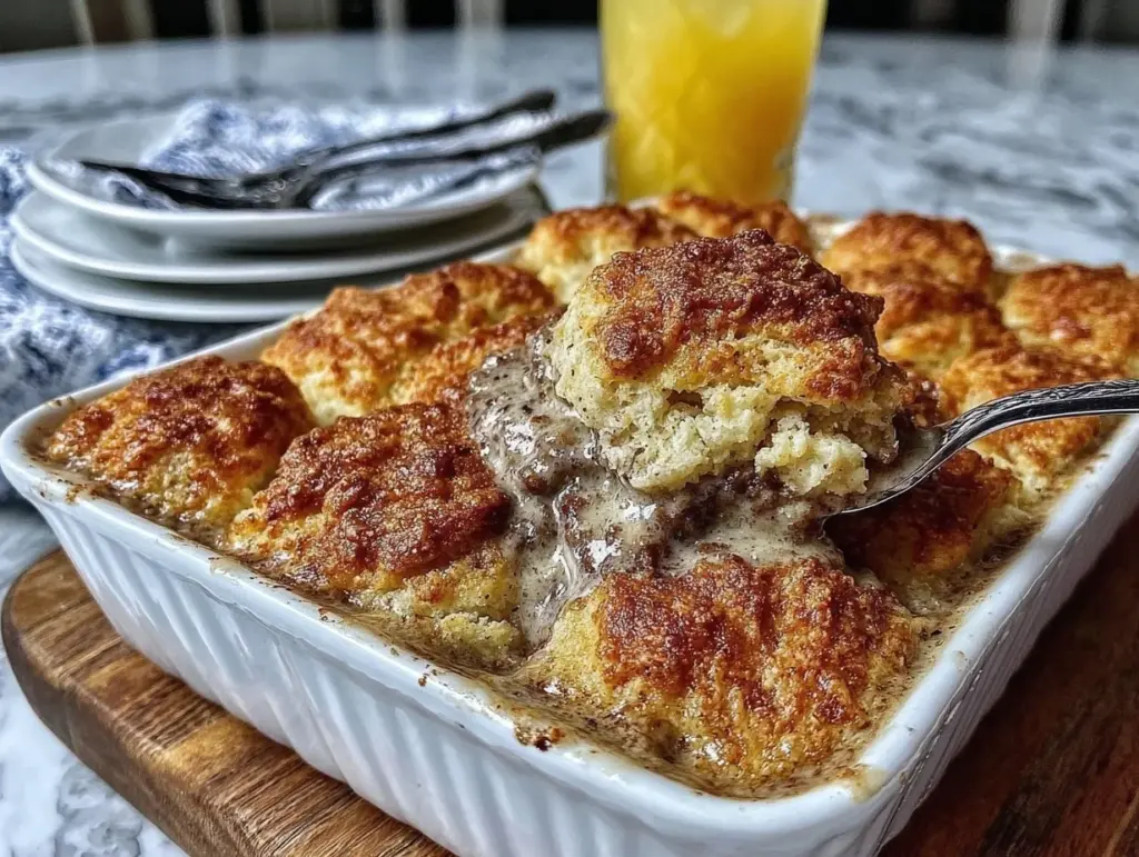 biscuits and gravy casserole - featured image