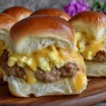 cheesy sausage and egg breakfast sliders - featured image