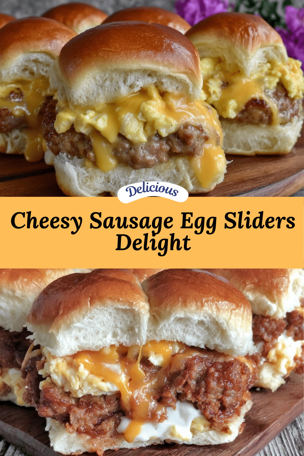 cheesy sausage and egg breakfast sliders recipe