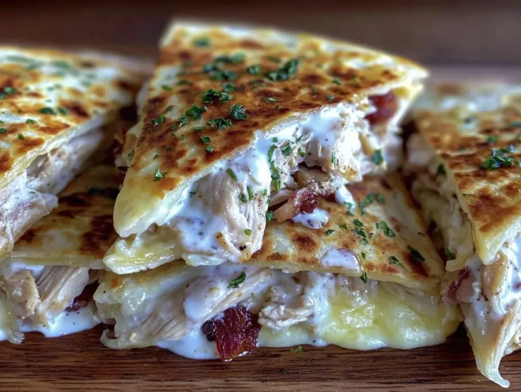 chicken bacon ranch quesadilla - featured image