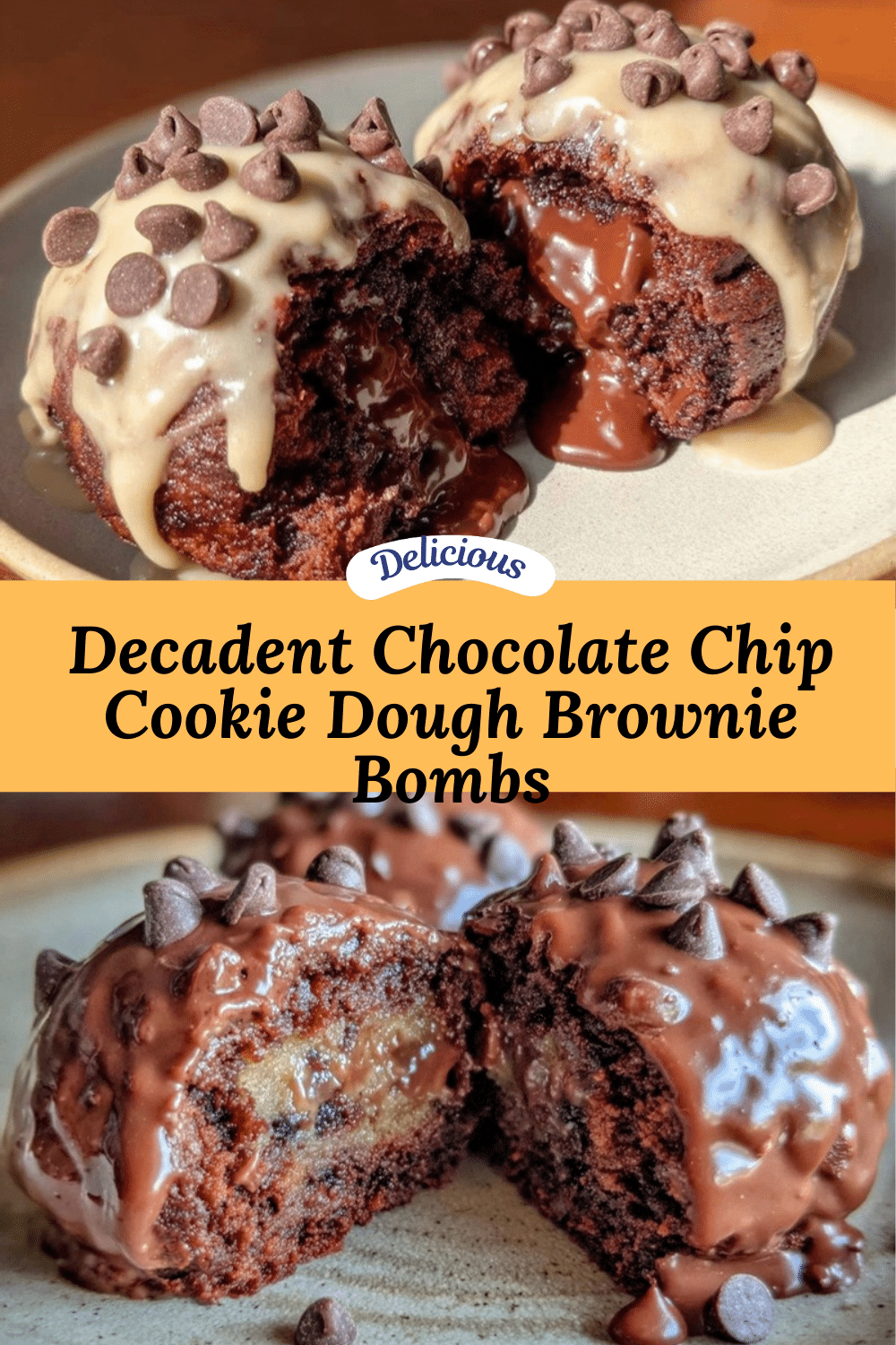 chocolate chip cookie dough brownie bombs recipe