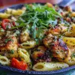 creamy chicken pesto pasta - featured image